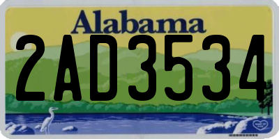AL license plate 2AD3534