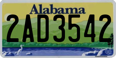 AL license plate 2AD3542