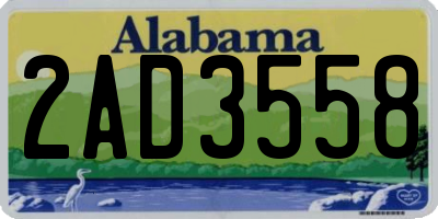 AL license plate 2AD3558