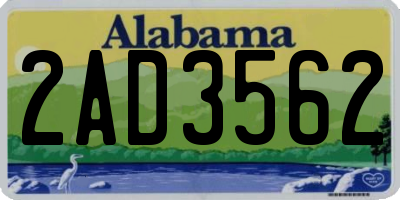 AL license plate 2AD3562