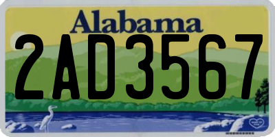 AL license plate 2AD3567