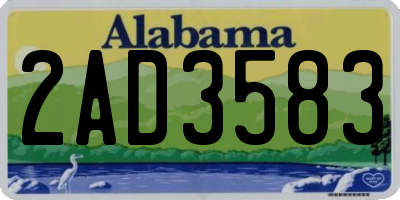 AL license plate 2AD3583