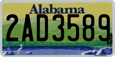 AL license plate 2AD3589