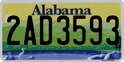 AL license plate 2AD3593