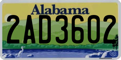 AL license plate 2AD3602