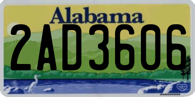 AL license plate 2AD3606