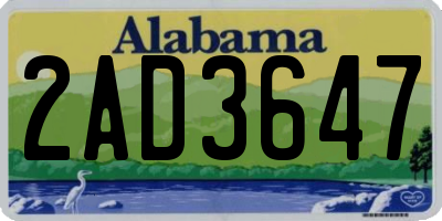 AL license plate 2AD3647