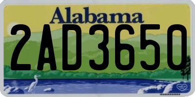 AL license plate 2AD3650