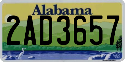AL license plate 2AD3657