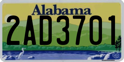 AL license plate 2AD3701