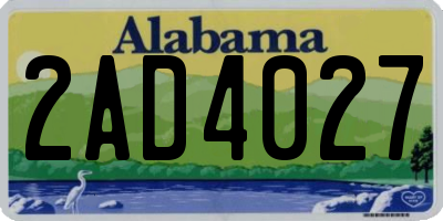AL license plate 2AD4027