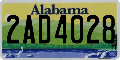 AL license plate 2AD4028