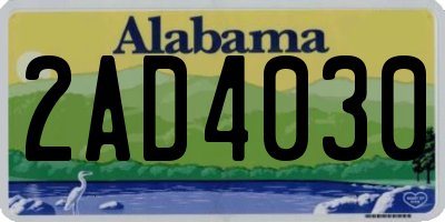 AL license plate 2AD4030