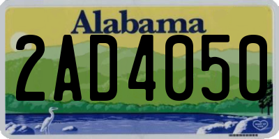 AL license plate 2AD4050