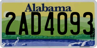 AL license plate 2AD4093
