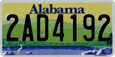 AL license plate 2AD4192