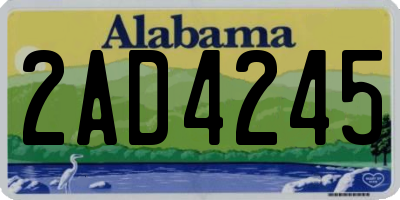 AL license plate 2AD4245