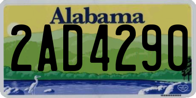 AL license plate 2AD4290