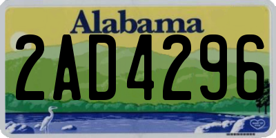 AL license plate 2AD4296