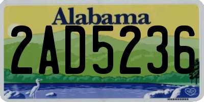 AL license plate 2AD5236