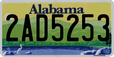 AL license plate 2AD5253