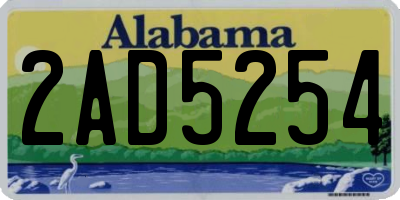 AL license plate 2AD5254
