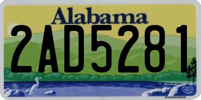 AL license plate 2AD5281