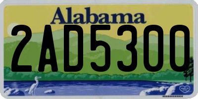 AL license plate 2AD5300