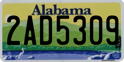 AL license plate 2AD5309