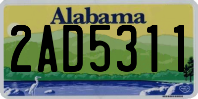 AL license plate 2AD5311