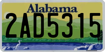 AL license plate 2AD5315