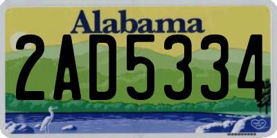 AL license plate 2AD5334