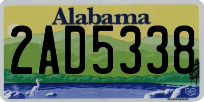 AL license plate 2AD5338