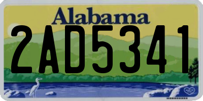 AL license plate 2AD5341