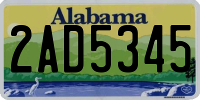 AL license plate 2AD5345