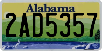AL license plate 2AD5357
