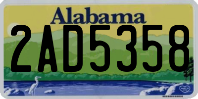 AL license plate 2AD5358
