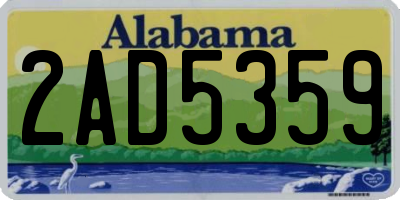 AL license plate 2AD5359