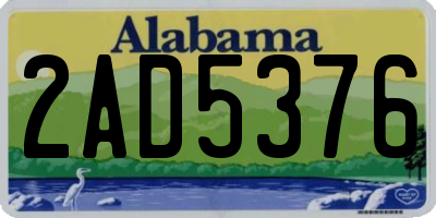 AL license plate 2AD5376