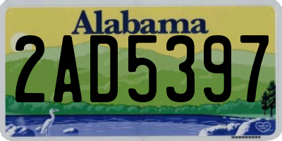 AL license plate 2AD5397