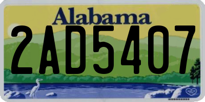AL license plate 2AD5407