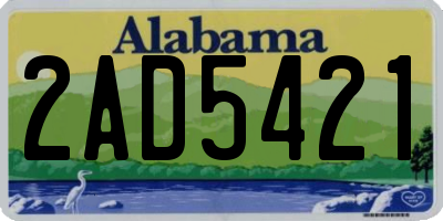 AL license plate 2AD5421