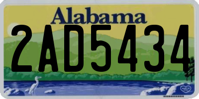AL license plate 2AD5434