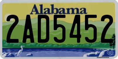 AL license plate 2AD5452