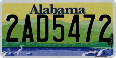AL license plate 2AD5472