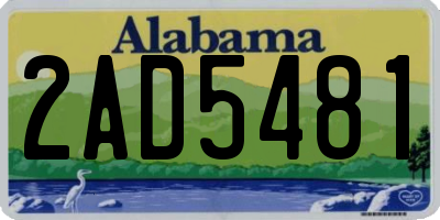 AL license plate 2AD5481