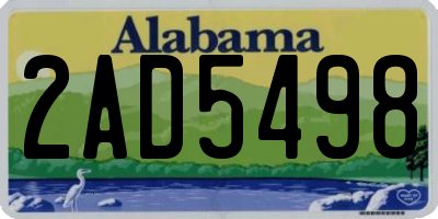 AL license plate 2AD5498