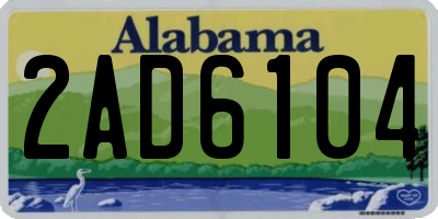 AL license plate 2AD6104