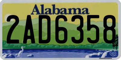 AL license plate 2AD6358