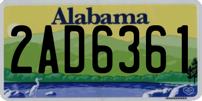AL license plate 2AD6361